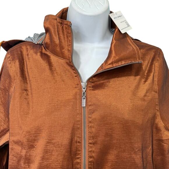 Mycra Pac Copper Metallic Full Zip Water Resistant Jacket sz 0 P Petite NEW Tags - Picture 13 of 16